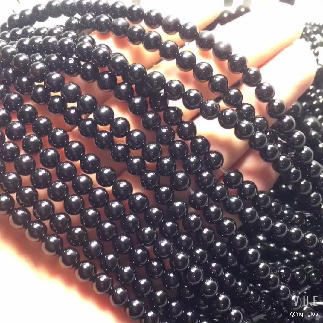 Manik longgar batu akik hitam asli 2-18MM, produk separuh siap, aksesori separuh siap buatan tangan DIY