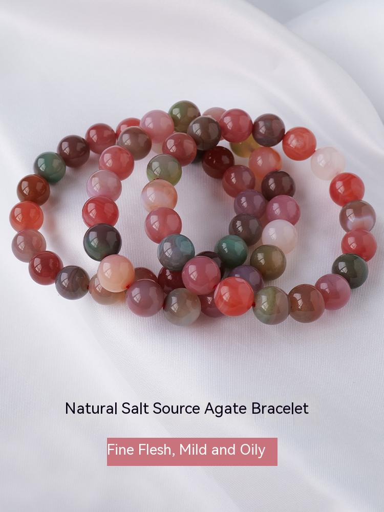 Natural Crystal From Yanyuan, Agate Bead Bracelet, Candy Color Colorful Agate, Single Circle Crystal Bracelet, Jewelry