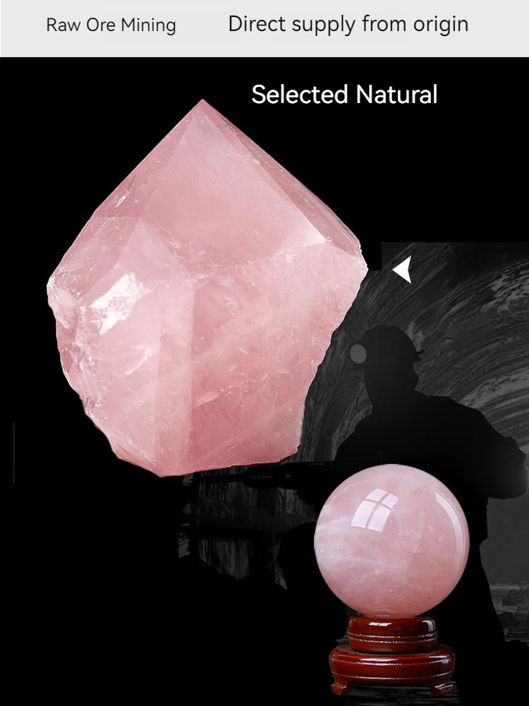 Hiasan bola kristal merah jambu semulajadi, merah jambu, anjung, bilik tidur, meja, pembukaan, pindah rumah, hiasan, hadiah perkahwinan