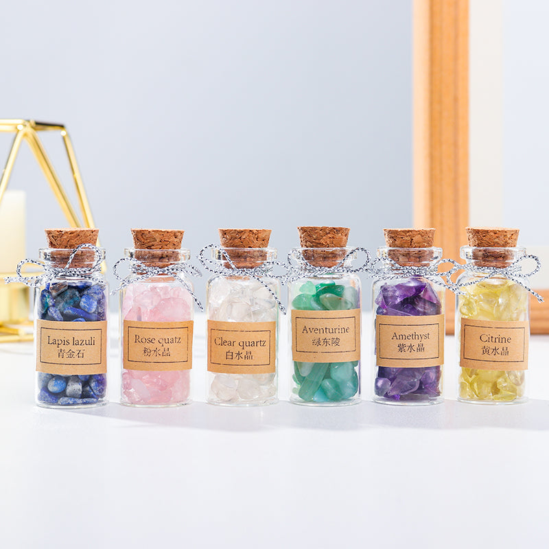 Natural Crystal Gravel, Gift Box, White Crystal, Pink Amethyst, Wishing Bottle, Birthday Gift