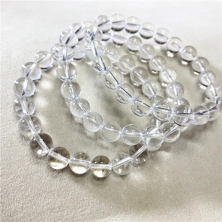 Gelang kristal putih asli manik lutsinar Gelang kristal Brazil badan bersih model lelaki dan wanita menyokong pemeriksaan semula