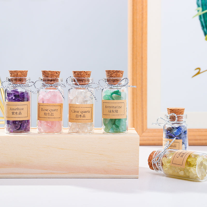 Natural Crystal Gravel, Gift Box, White Crystal, Pink Amethyst, Wishing Bottle, Birthday Gift