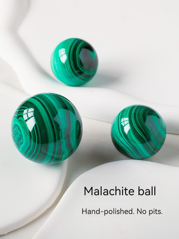 Natural Crystal Sphere, Collectible Malachite Sphere, Decoration, Rough Ore Polishing, Round Bead, Loose Bead, Septal Bead