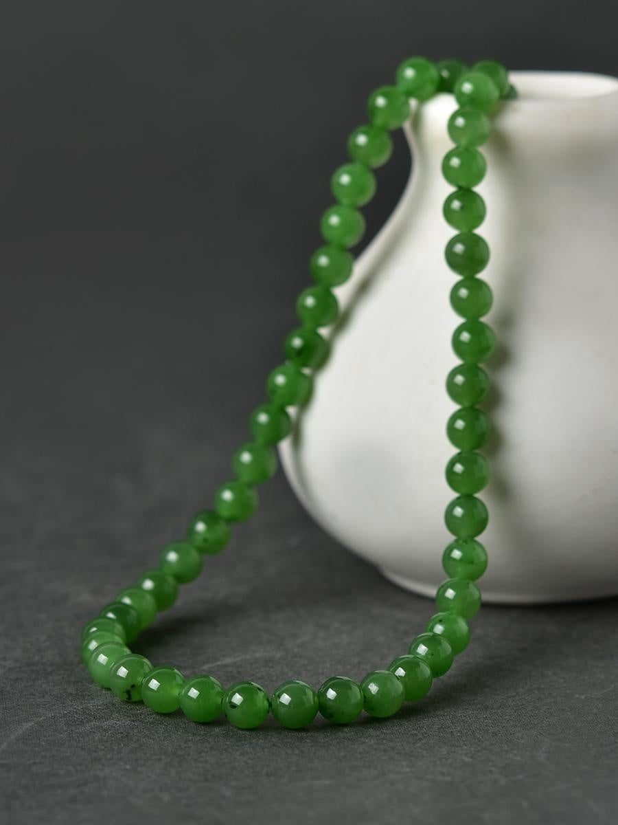 Kalung jed Hetian, kalung hijau matahari, loket manik longgar, gelang jed, manik tali tangan, rantai klavikula, rantai jasper