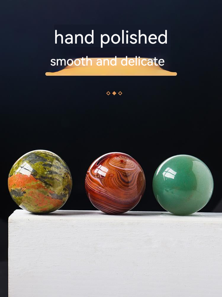 Hiasan bola kristal asli, jed, batu akik, bola kecergasan, bola baling, bola kristal merah jambu, permainan, spesimen bijih, kotak hadiah