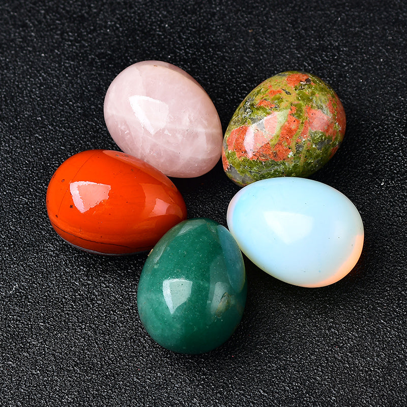 Kristal merah jambu asli, opal, bunga zamrud, jasper merah, jed aventurine, telur besar, batu kasar