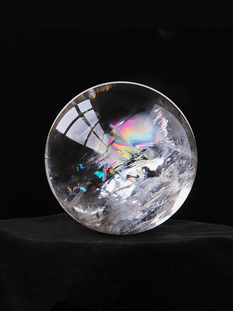 Natural Crystal Sphere Decoration, Banderas Clear Quartz Sphere, Seven-Star Array Decoration, Rough, Raw Ore