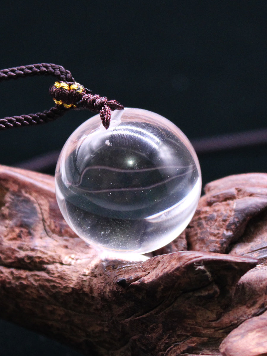 Loket bola kristal semulajadi, kalung kristal untuk lelaki dan wanita, barang kemas, batu, hadiah