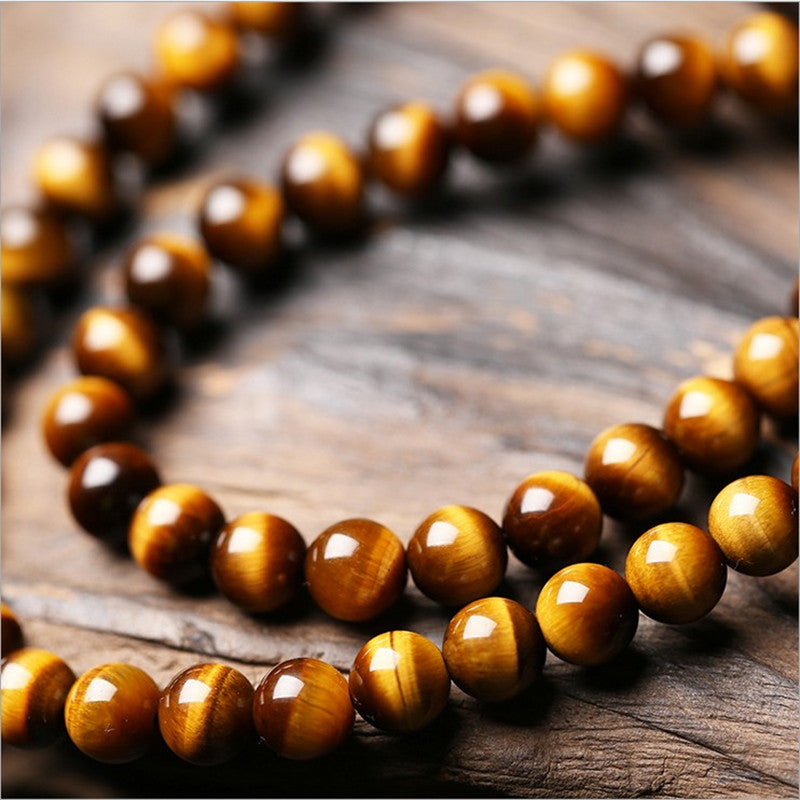 Mata harimau emas asli, gelang mata harimau kuning, gelang 108 manik, kristal mata harimau, perhiasan pasangan