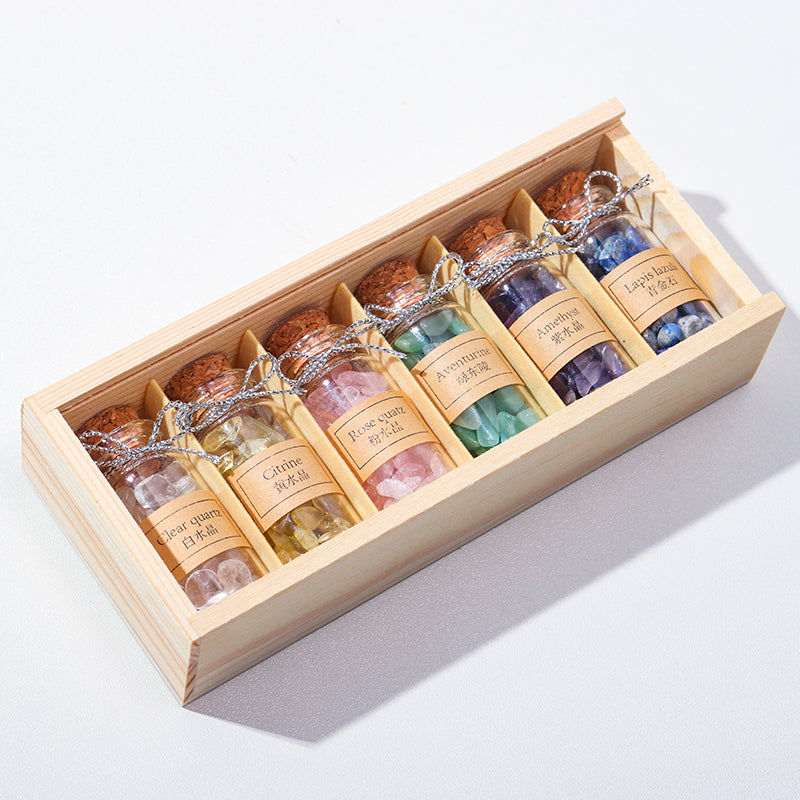 Natural Crystal Gravel, Gift Box, White Crystal, Pink Amethyst, Wishing Bottle, Birthday Gift
