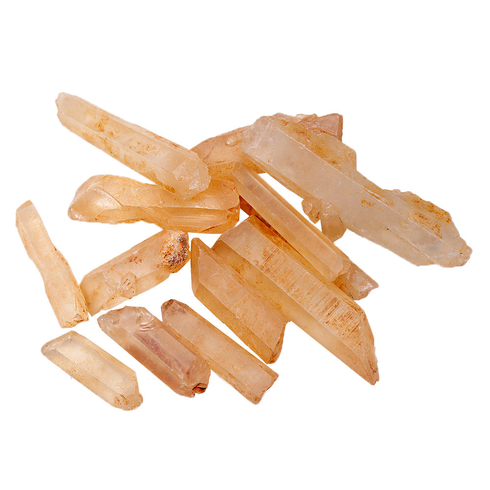 Kristal putih asli, kristal tunggal kulit merah, batu hancur, kulit kuning, lajur kristal putih digilap, standard mineral batu mentah