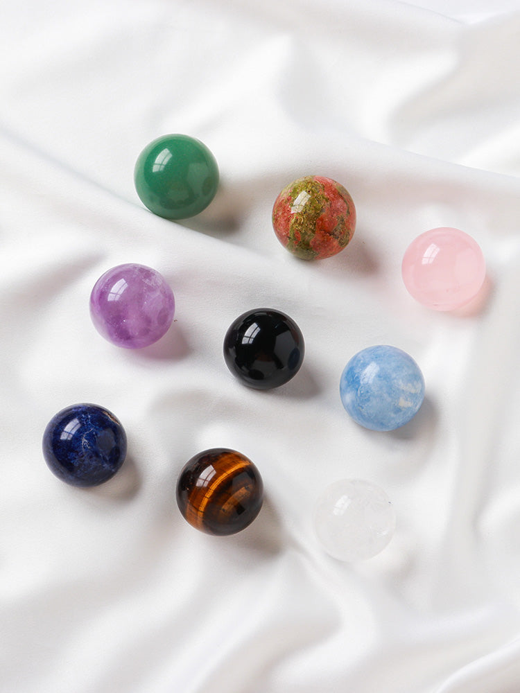 Bola kristal putih asli, obsidian, batu mata harimau, hiasan meja rumah, batu biru, bola kristal hiasan, batu mata harimau
