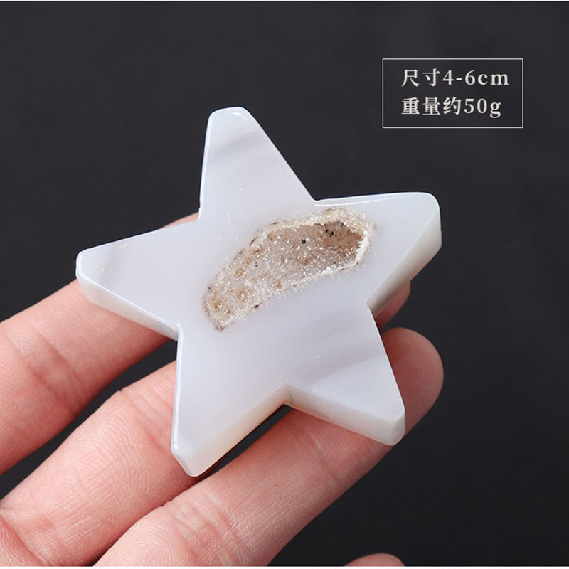 Natural crystal cave agate crystal cave moon ornaments hand-polished crystal raw stone home decoration gemstone crafts