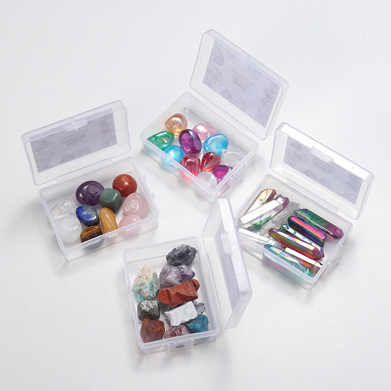 Hiasan spesimen bijih batu mentah kristal asli penyaduran batu permata kristal mineral kotak hadiah pengajaran sains popular kanak-kanak