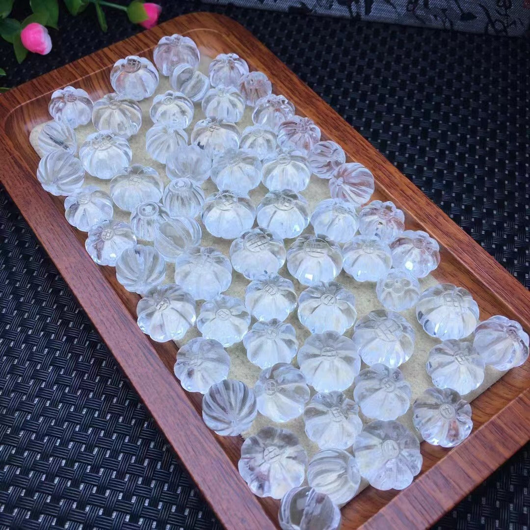 Natural white crystal, lantern beads, transparent, straight hole diy accessories, single bead jewelry, loose beads