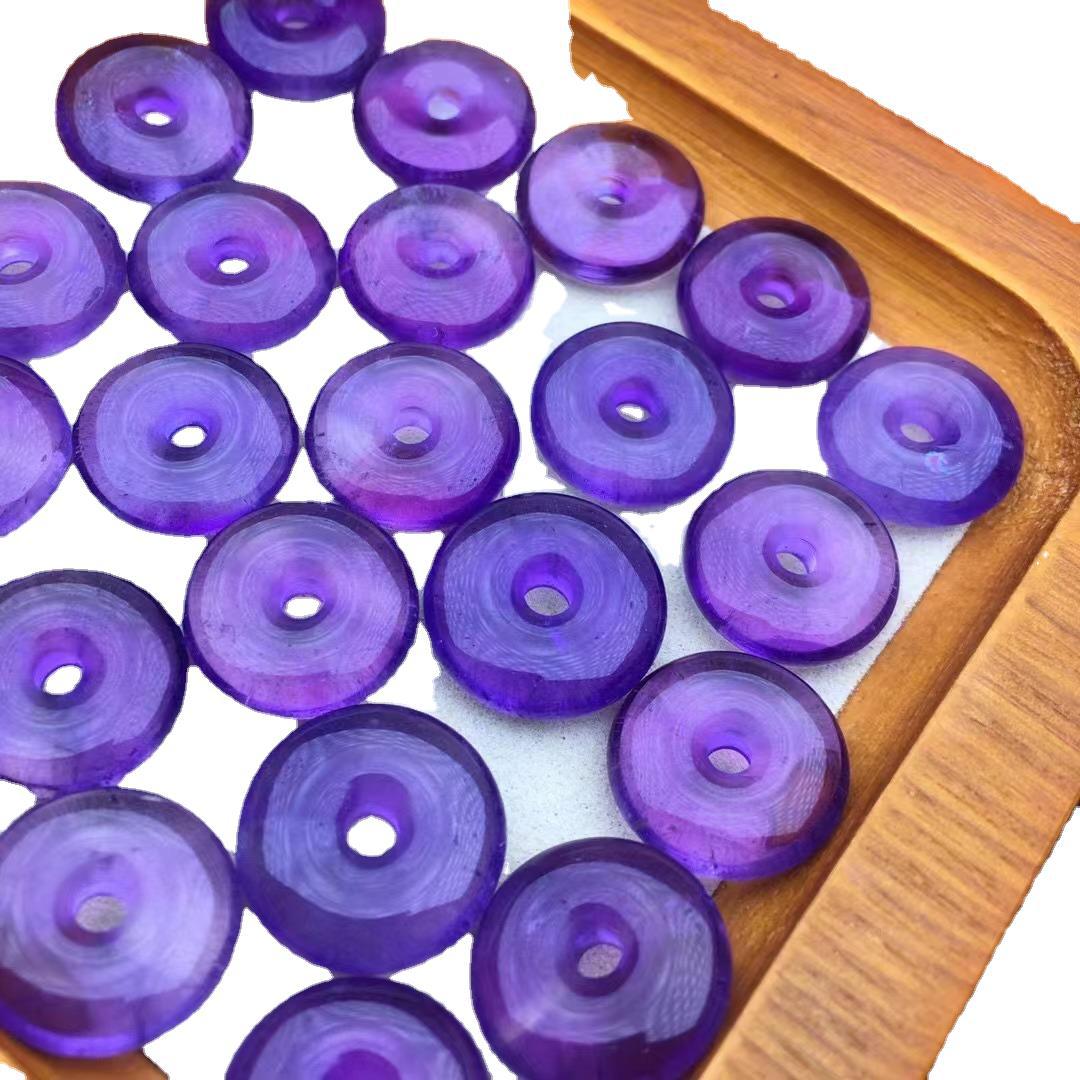 Natural amethyst, safety buckle, 15mm, high ice and high transparency, semi-finished amethyst for DIY accessories
