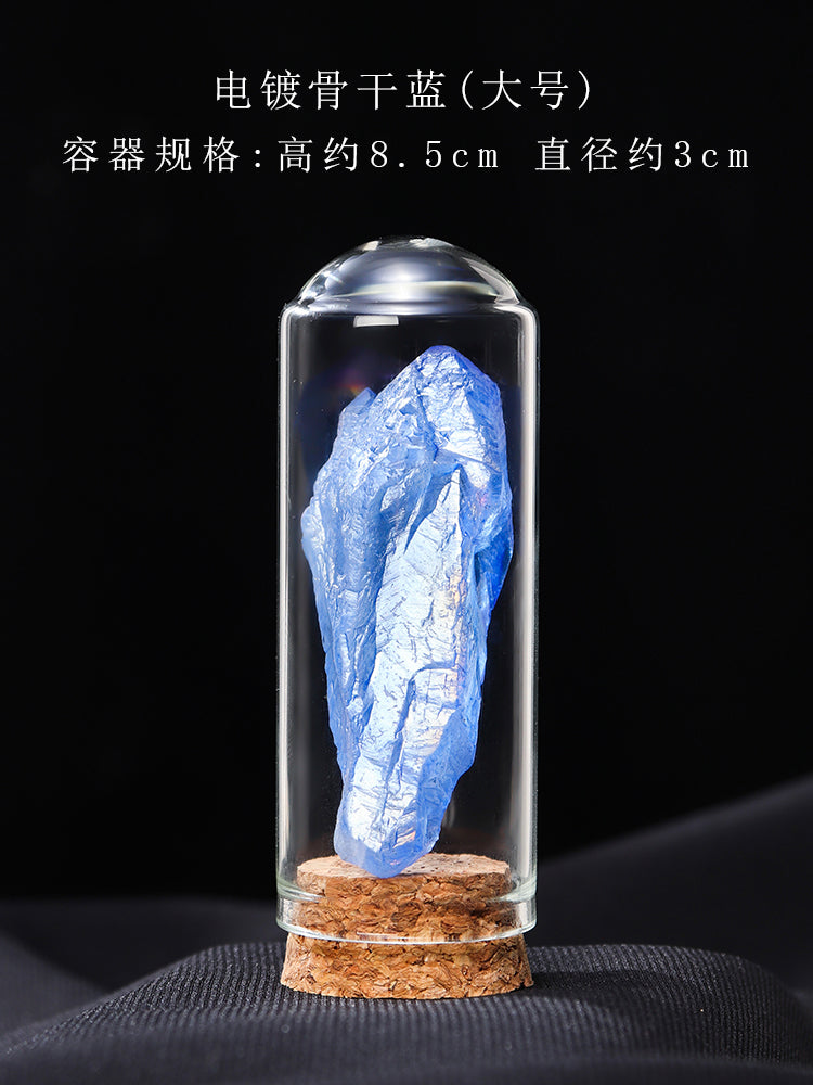 Spesimen bijih pelangi kristal asli batu mineral serbuk kristal putih kristal perhiasan spesimen kotak hadiah sains
