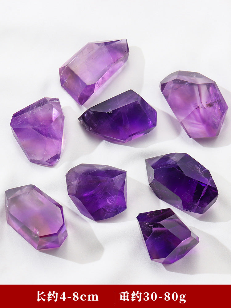 Kristal asli Brazilian amethyst kasar digilap batu permata hiasan ungu bermain loket sweater rantaian hadiah perhiasan