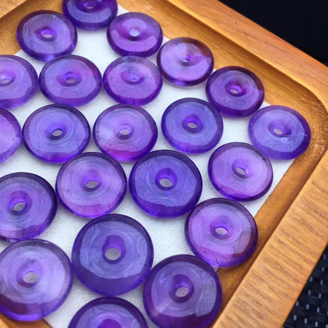 Natural amethyst, safety buckle, 15mm, high ice and high transparency, semi-finished amethyst for DIY accessories