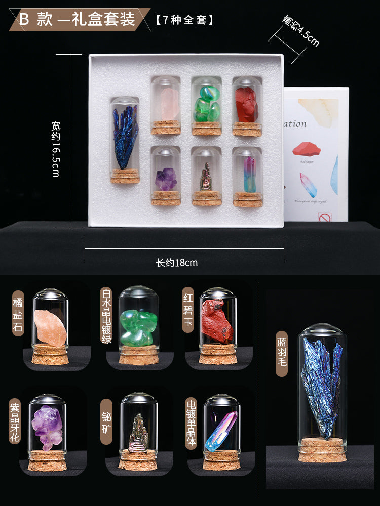 Set batu mentah semula jadi spesimen kanak-kanak batu aneh batu permata kristal bismut bijih hiasan hadiah kerikil mineral batu akik