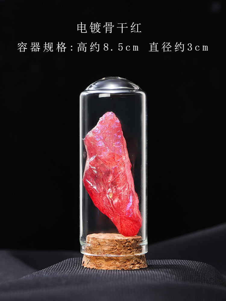 Spesimen bijih pelangi kristal asli batu mineral serbuk kristal putih kristal perhiasan spesimen kotak hadiah sains