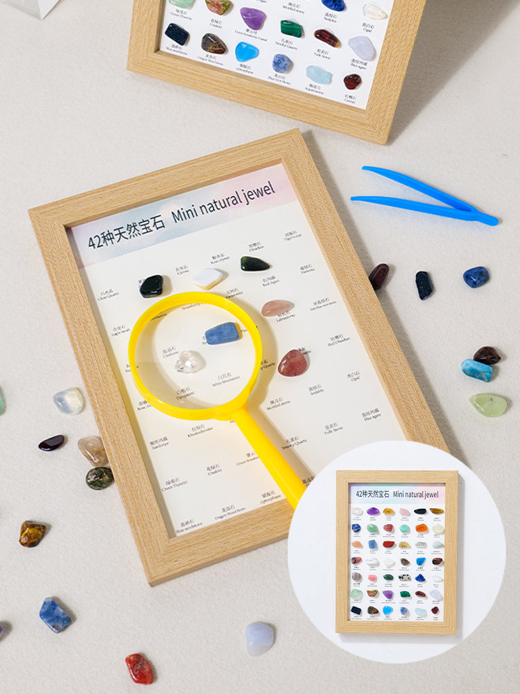 Natural crystal raw stone ore photo frame decoration mineral crystal gemstone stone specimen mineral standard children's parent-child toys