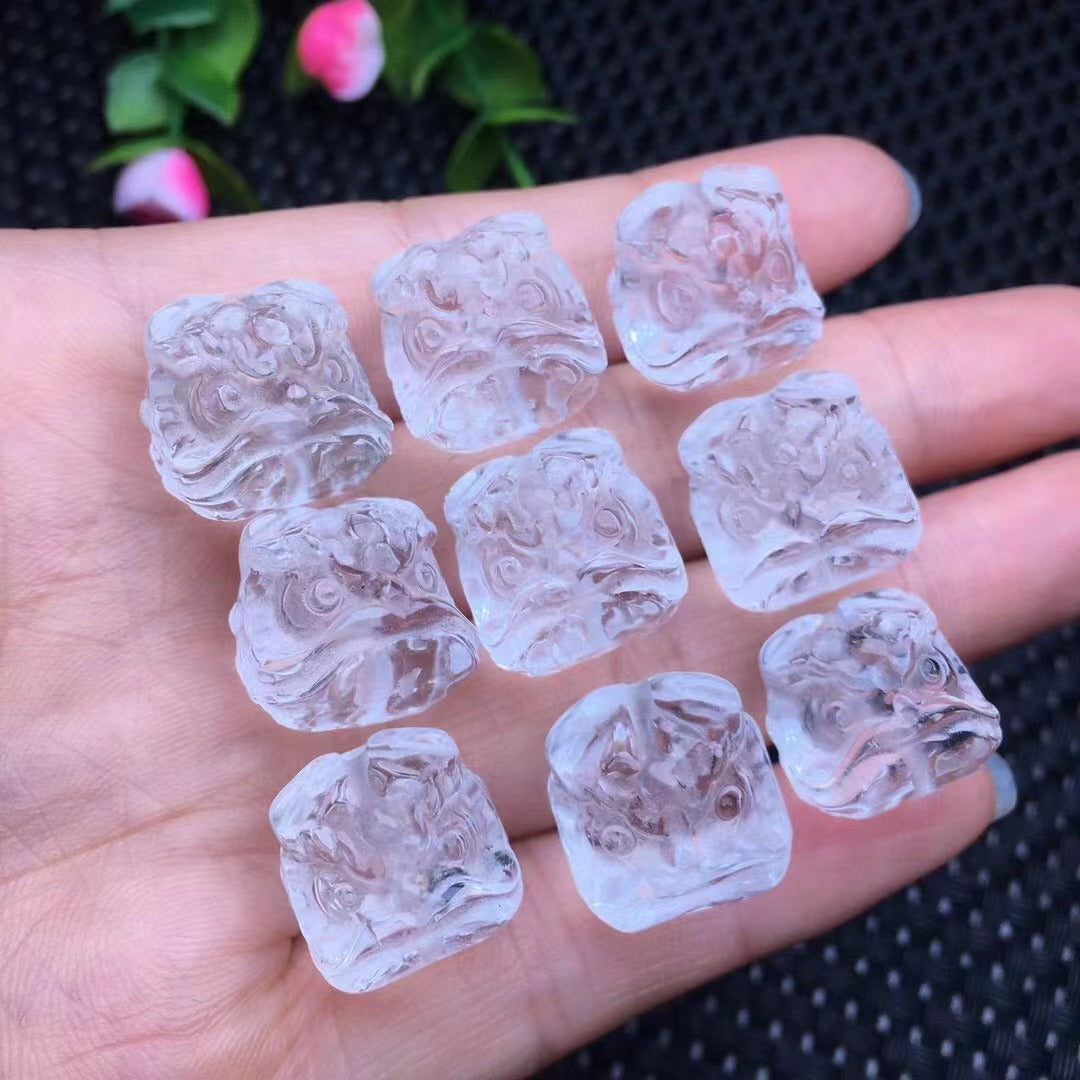 15mm asli, kepala singa kristal putih, aksesori kecil, pendatang baru, 15mm, loket berukir, aksesori diy