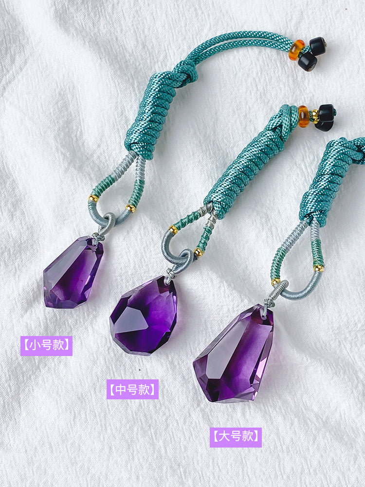 Brazilian Natural Amethyst Faceted Clavicle Chain Head Jewelry Pendant Necklace Female Valentine's Day Birthday Gift for Girlfriend