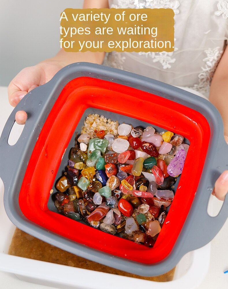 Gold panning toy hunter team children's ore digging gem archaeology digging treasure hunt fossil treasure girl boy