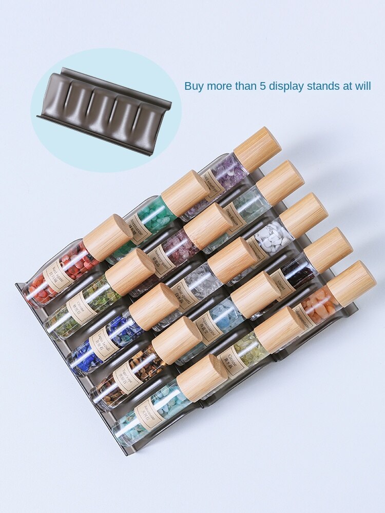 Natural white crystal crushed stone essential oil roller bottle sample perfume bottle portable sub-bottling ore specimen small ornament