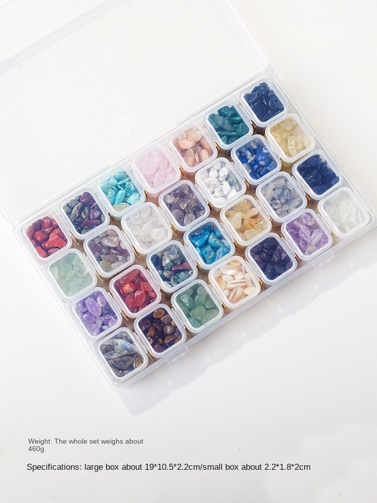Natural crystal mineral raw stone small gravel box fashion simple gift children's popular science box decoration small ornament