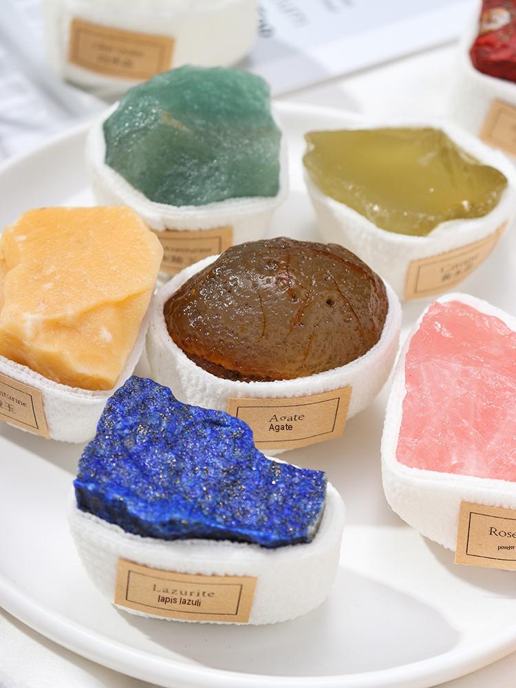 Natural crystal gem ore mineral specimen powder crystal lapis lazuli raw stone amethyst block decoration play gift box