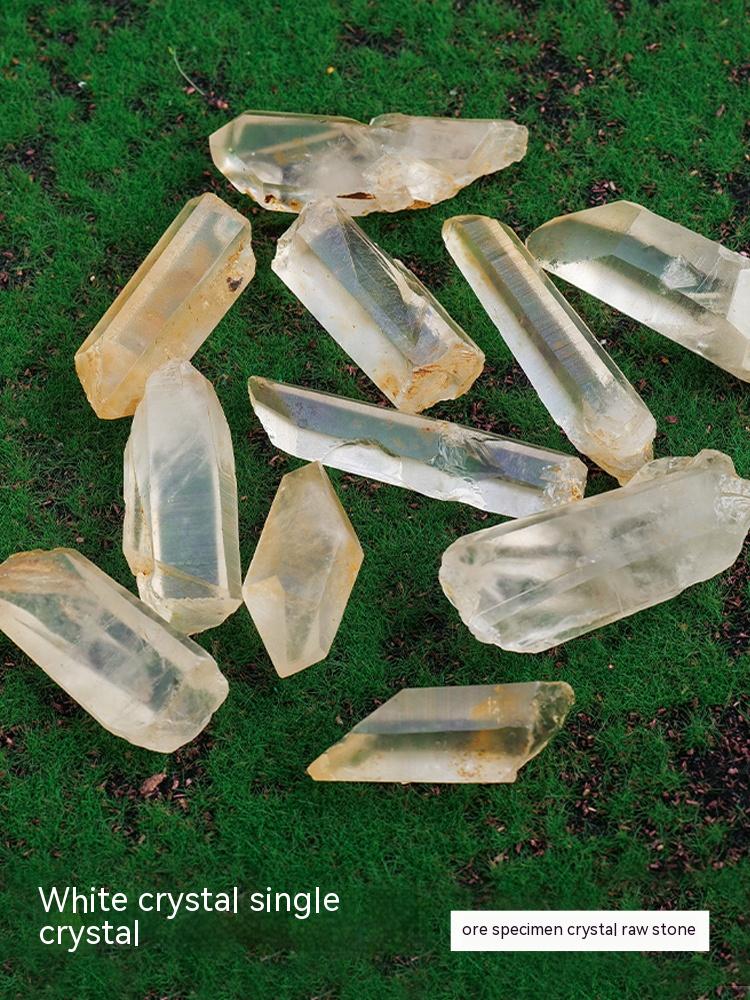 Zarah kerikil topaz putih teh semulajadi, tiang runcing tunggal, hiasan, batu degaussing, bijih batu degaussing, batu permata kanak-kanak, spesimen