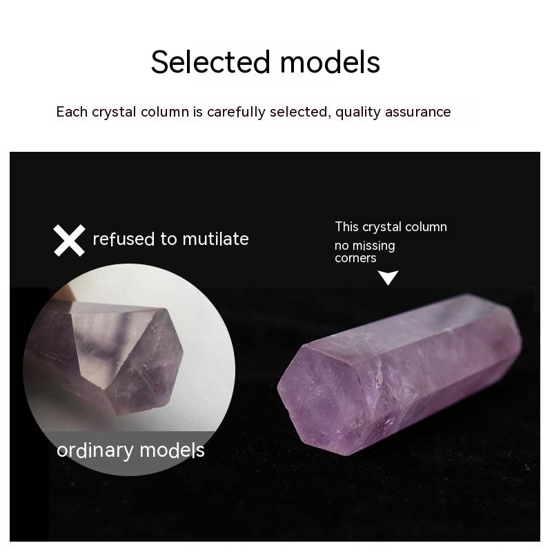 Natural Brazilian Amethyst Hexagonal Prism, Auspicious, Rough Crystal Column Ore, Single Pointed Column, Decorative Ornament