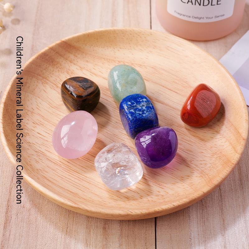 Natural crystal raw stone seven-color crystal home yoga meditation decoration children's mineral ore standard gemstone specimen rolling stone