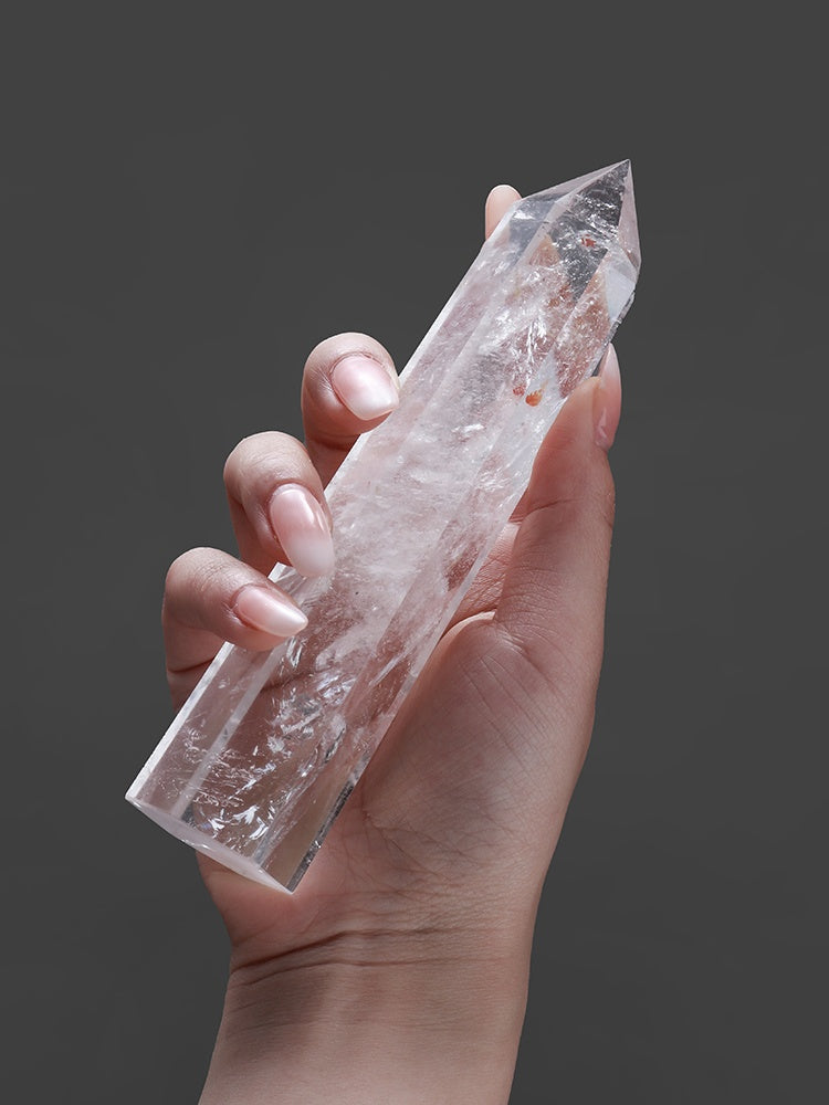 Natural White Crystal Column, Single Point, Hexagonal Prism, Rough Grinding, Decoration, Degaussing, Ore Purification, Home, Office, Small Gift