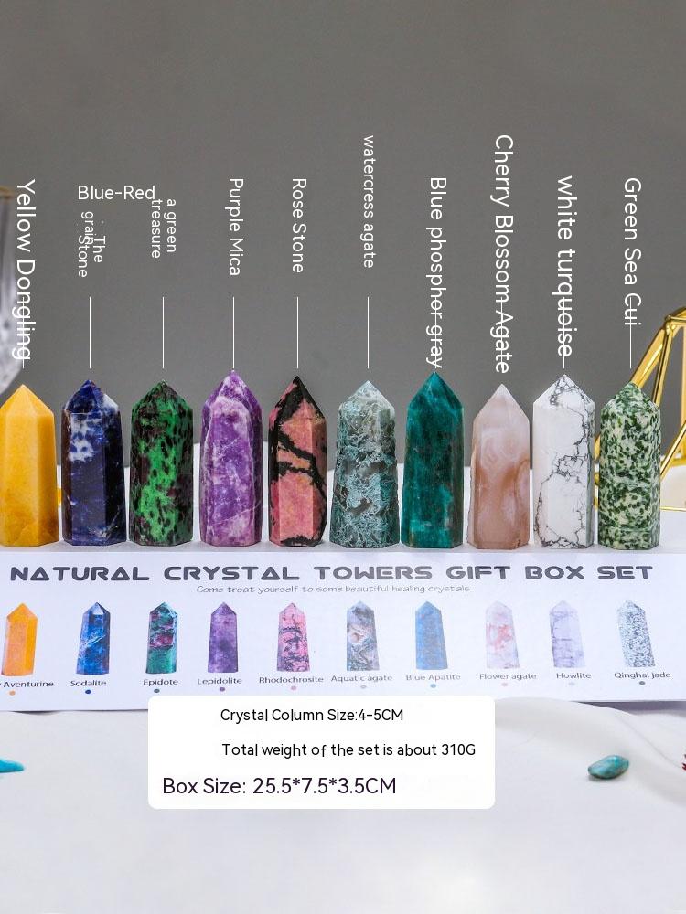 Natural Crystal Rough, Crystal Column, Decoration, Specimen, Ore, Amethyst, Clear Quartz, Rose Quartz, Box Gift
