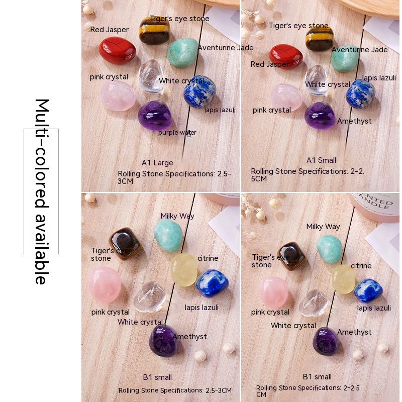 Natural crystal raw stone seven-color crystal home yoga meditation decoration children's mineral ore standard gemstone specimen rolling stone