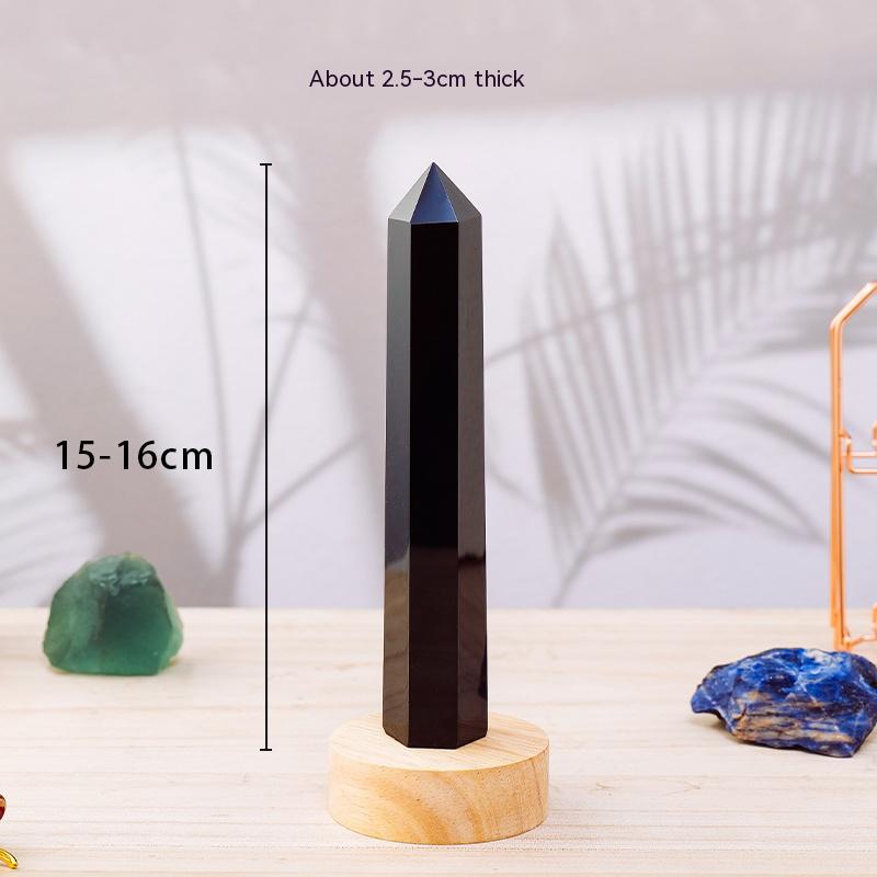 Batu mentah bijih kristal asli, lajur kristal, menara kristal, obsidian, prisma heksagon, hiasan, kelengkapan rumah, ruang tamu, hiasan meja