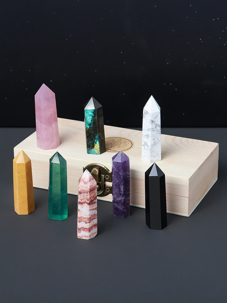 Natural Rose, Amethyst Column, Seven-Color Rough, Ore, Decoration, Candy Color, Set, Collection Of Mineral Standard Stone, Birthday Gift