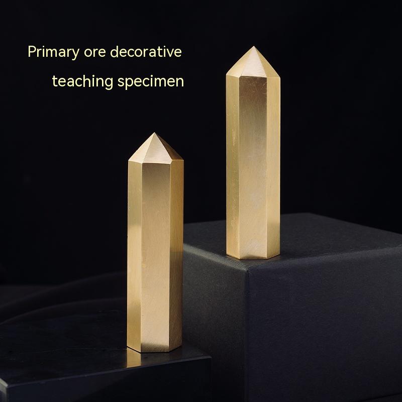 Natural Crystal Column, Chalcopyrite Single-Pointed Hexagonal Prism, Decoration, Crystal Rough, Ore Polishing