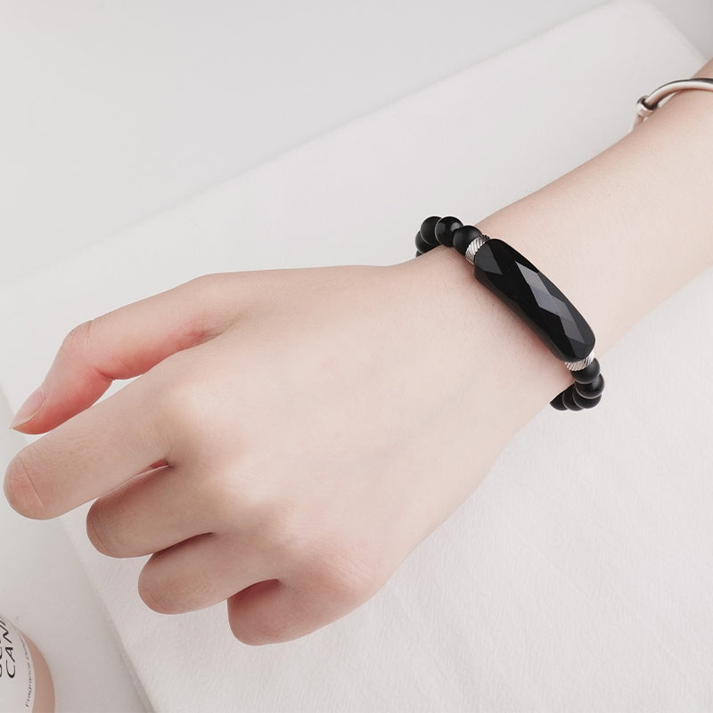 Gelang obsidian emas hitam asli, manik pemindahan, gelang obsidian ais, gelang cincin wanita, barang kemas pasangan
