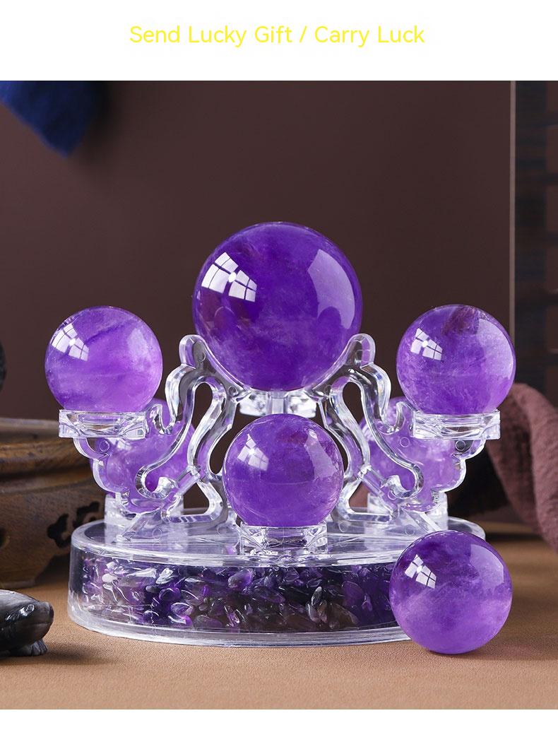 Hiasan amethyst asli, bijih mentah, bola kristal, susunan tujuh bintang, kelengkapan rumah, hiasan, pembukaan, pindah rumah, perkahwinan baru