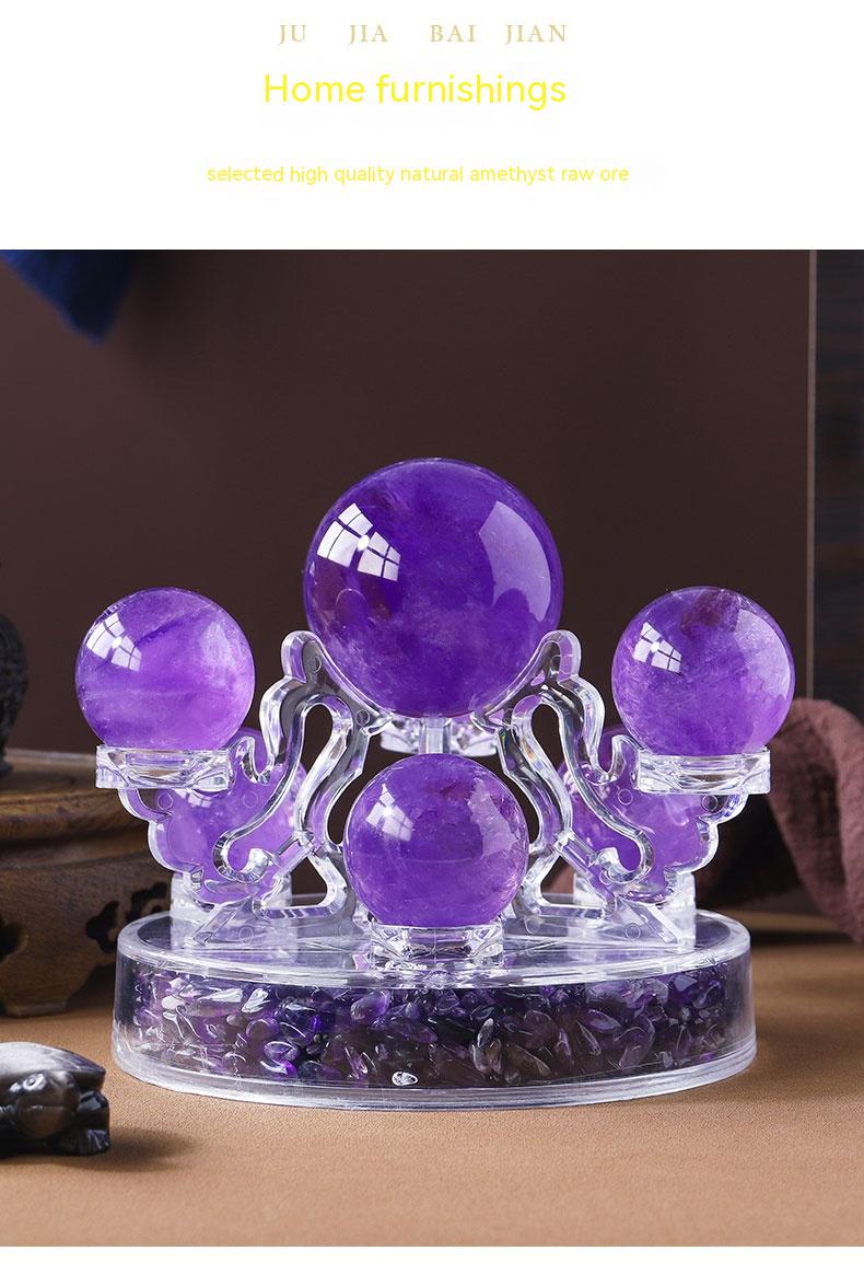 Hiasan amethyst asli, bijih mentah, bola kristal, susunan tujuh bintang, kelengkapan rumah, hiasan, pembukaan, pindah rumah, perkahwinan baru