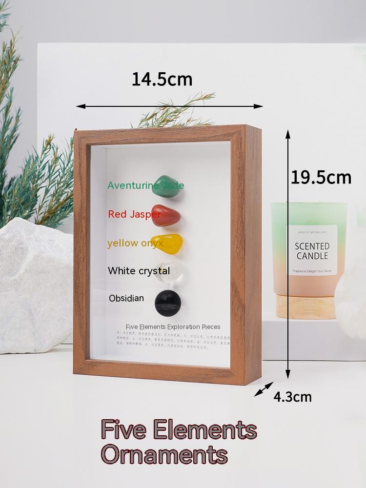 Natural crystal ore specimen raw stone jade agate rock purple gas east to the year of the rabbit decoration photo frame picture frame gift
