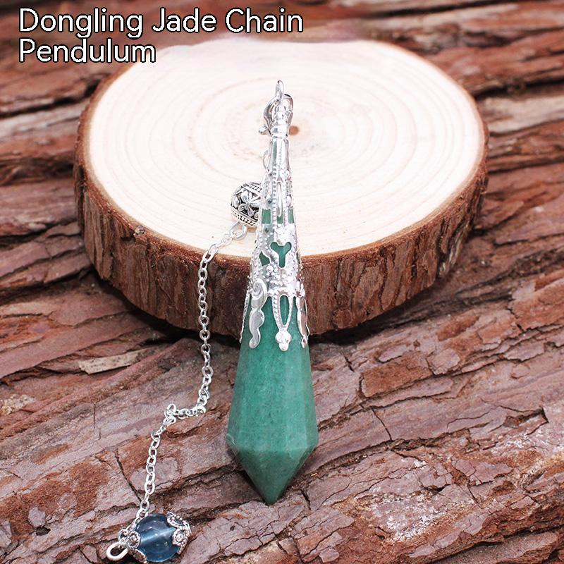 Loket pendulum kristal asli, fluorit berwarna, titik tunggal, batu kasar kristal, rantai leher lelaki dan wanita, hadiah, rantai ekor