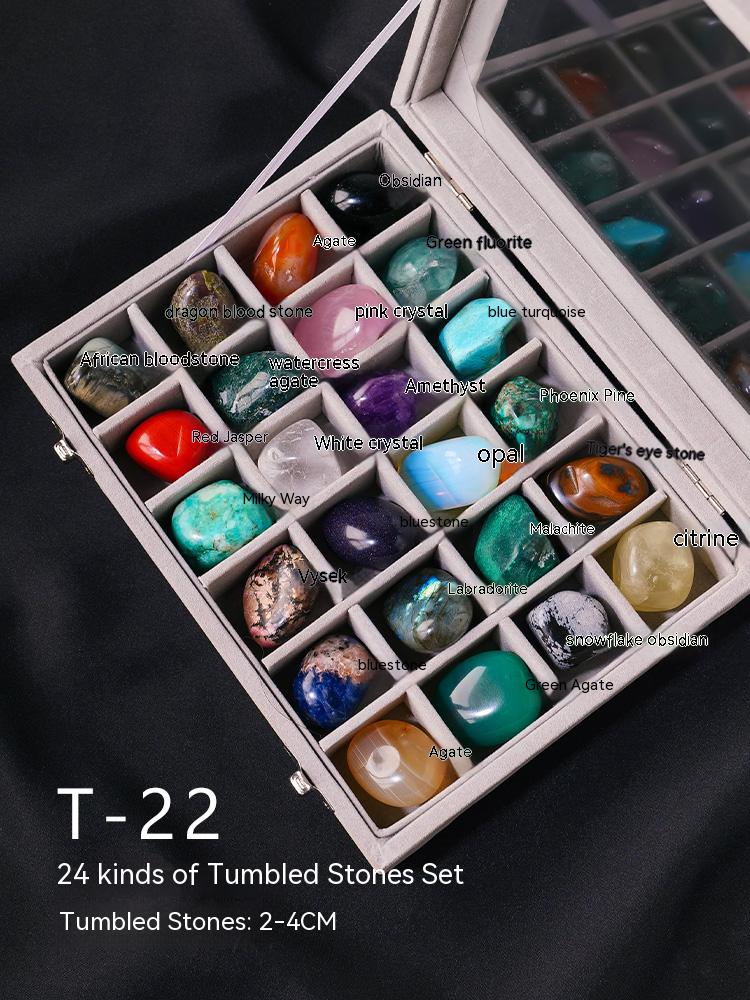 Natural Crystal Sphere Set Box, Specimen Crystal Rough Ore, Children's Popular Science Gemstone Ornaments, Decorative Gifts