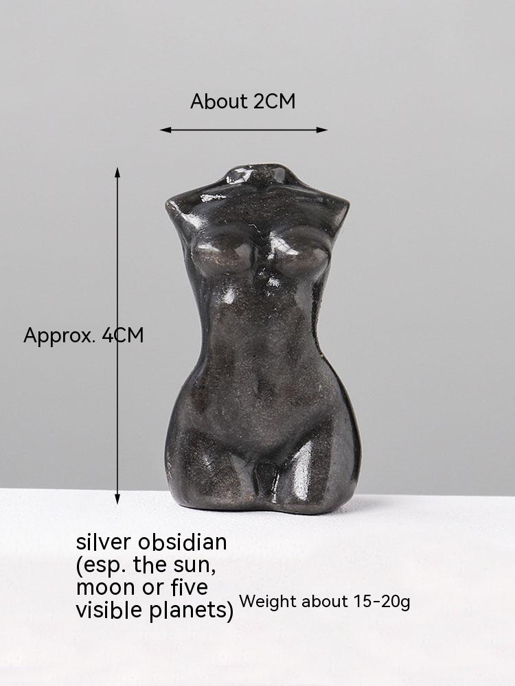 Obsidian semulajadi, badan, wanita bogel, model, koleksi, kraftangan, dewi sayap patah, ukiran badan, hiasan, pernak-pernik