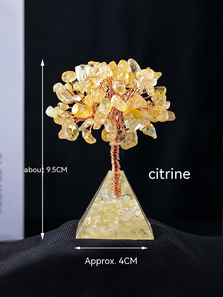Natural Crystal Gravel, Pyramid, Pachira Macrocarpa, Decorations, Resin Pyramid, Gravel, Flower Tree, Home Decoration, Crafts