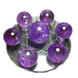 Bola kristal asli, susunan tujuh bintang, serbuk ungu putih, obsidian, batu kasar, hiasan, ruang tamu rumah, hiasan beranda